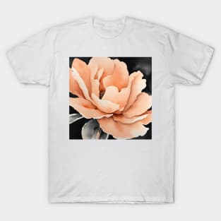 Peach Fuzz Peony Rose Watercolor T-Shirt